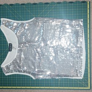 Silver sequin crop top